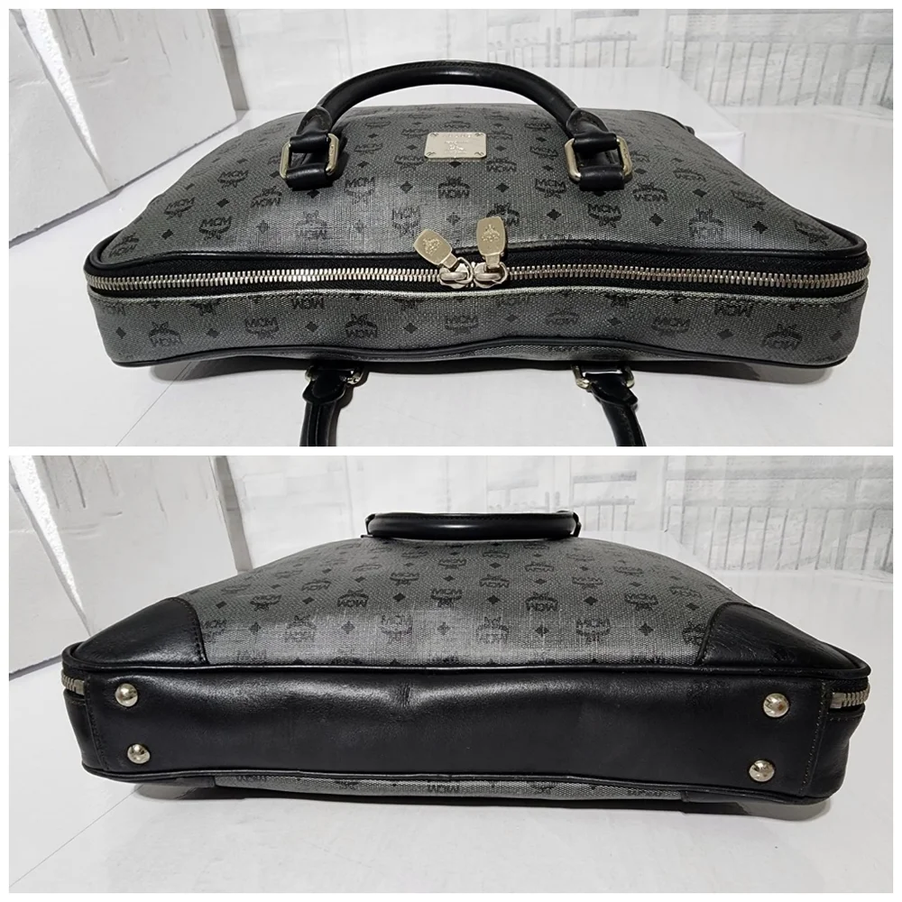 MCM Visetos Laptop Bag Grey/Black
